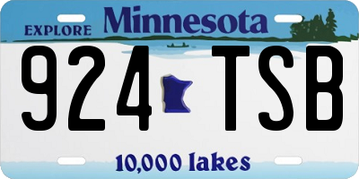 MN license plate 924TSB
