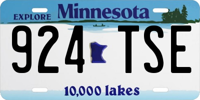 MN license plate 924TSE