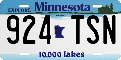 MN license plate 924TSN