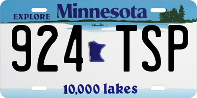MN license plate 924TSP