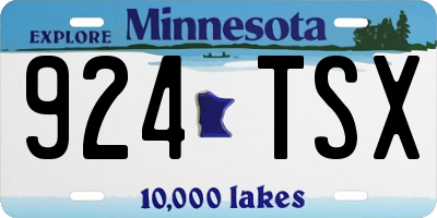 MN license plate 924TSX