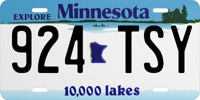 MN license plate 924TSY