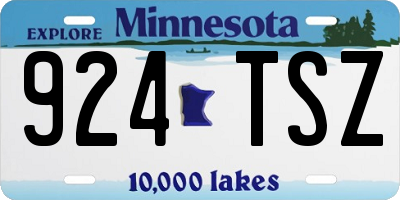 MN license plate 924TSZ