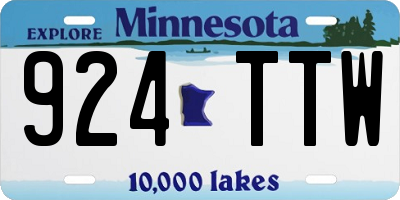 MN license plate 924TTW