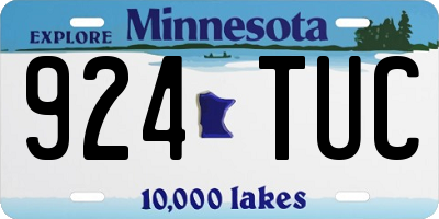 MN license plate 924TUC