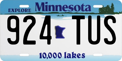MN license plate 924TUS