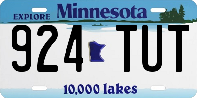 MN license plate 924TUT