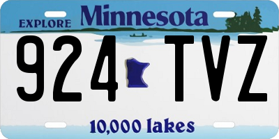 MN license plate 924TVZ