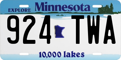 MN license plate 924TWA