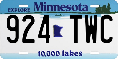 MN license plate 924TWC