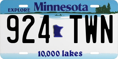 MN license plate 924TWN