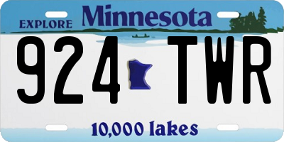 MN license plate 924TWR