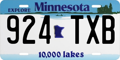 MN license plate 924TXB