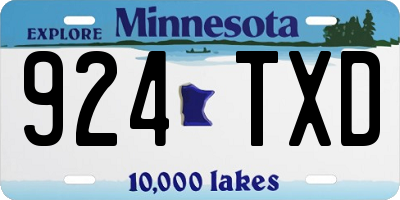 MN license plate 924TXD