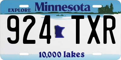 MN license plate 924TXR