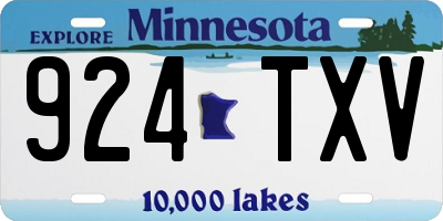 MN license plate 924TXV