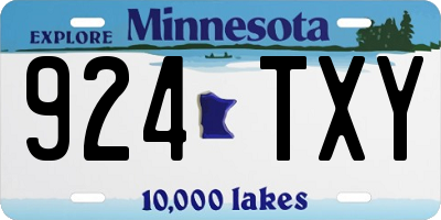 MN license plate 924TXY