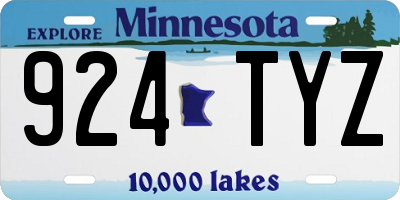 MN license plate 924TYZ