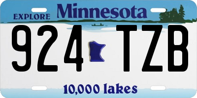 MN license plate 924TZB