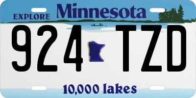 MN license plate 924TZD