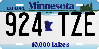 MN license plate 924TZE