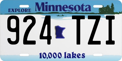 MN license plate 924TZI