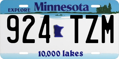 MN license plate 924TZM