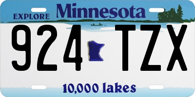 MN license plate 924TZX