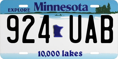 MN license plate 924UAB