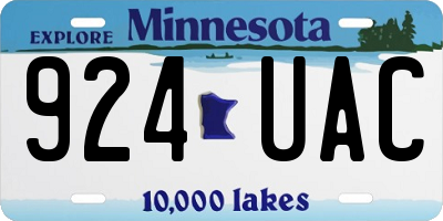 MN license plate 924UAC