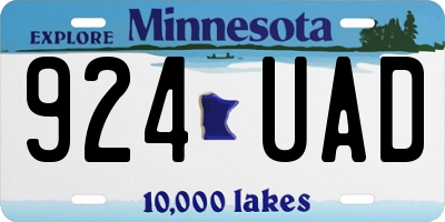 MN license plate 924UAD