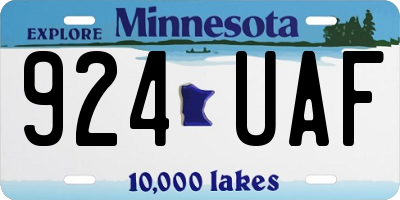 MN license plate 924UAF