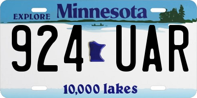 MN license plate 924UAR