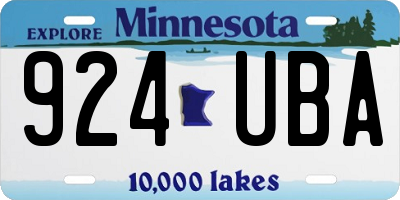 MN license plate 924UBA