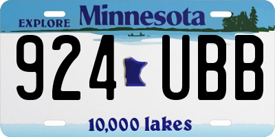 MN license plate 924UBB