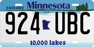 MN license plate 924UBC