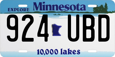 MN license plate 924UBD