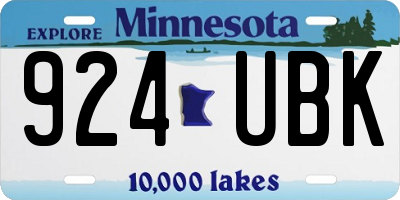 MN license plate 924UBK