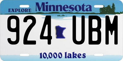 MN license plate 924UBM