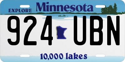MN license plate 924UBN