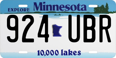 MN license plate 924UBR
