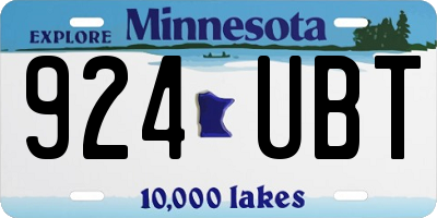 MN license plate 924UBT