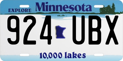 MN license plate 924UBX