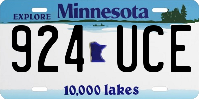 MN license plate 924UCE