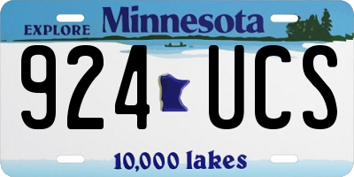 MN license plate 924UCS