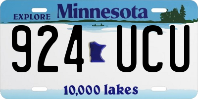 MN license plate 924UCU