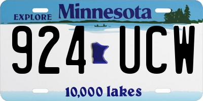 MN license plate 924UCW