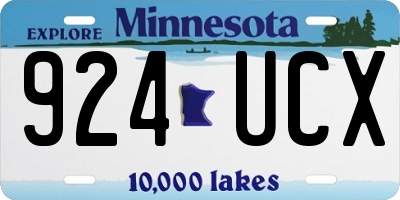 MN license plate 924UCX