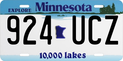 MN license plate 924UCZ