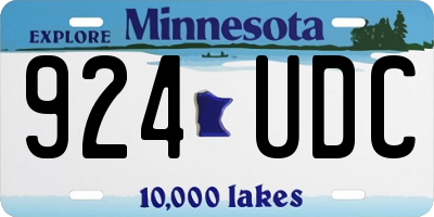 MN license plate 924UDC